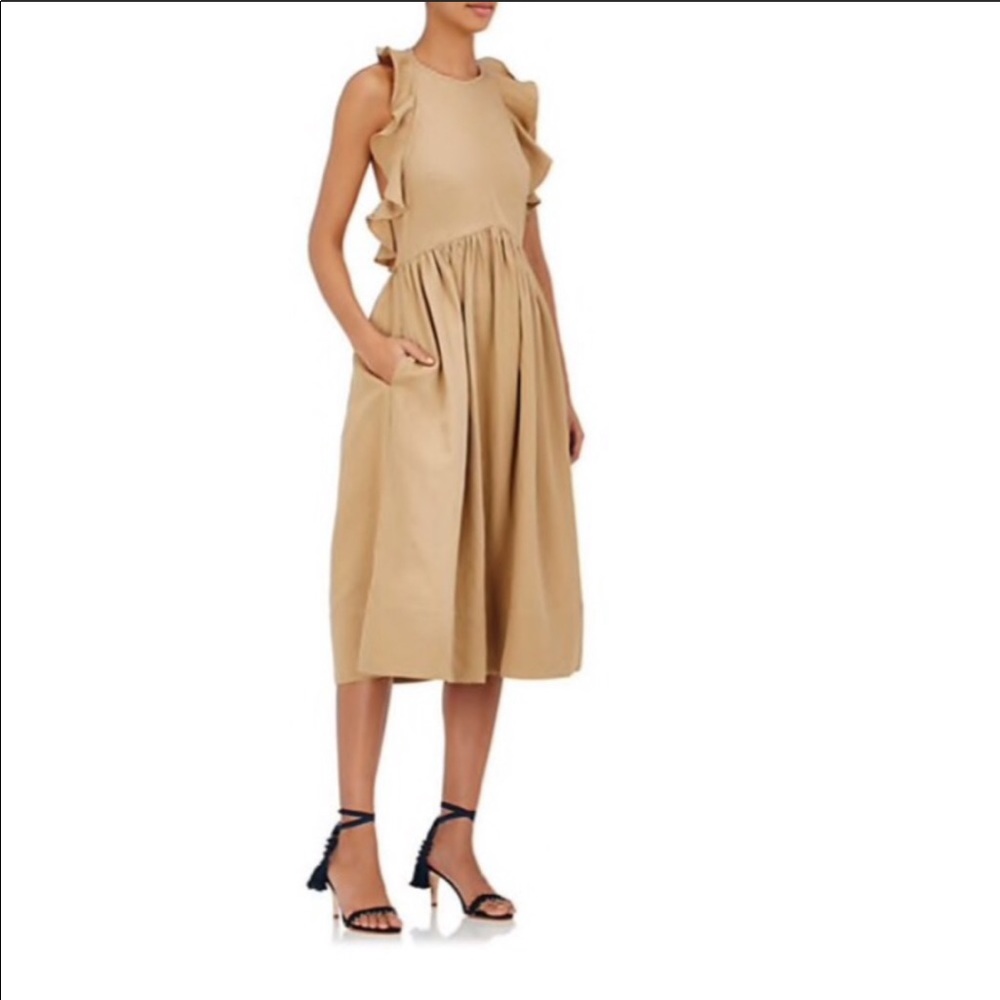 Ulla Johnson Cecily Twill Midi Sleeveless Dress